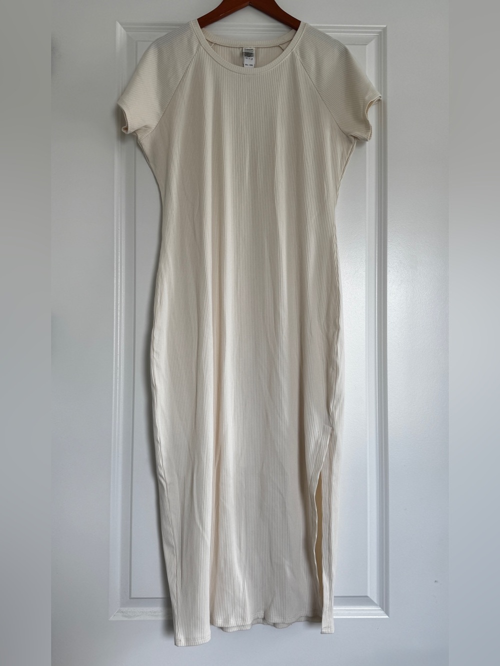 New V.S. PINK Beige Ribbed Knit Midi Contour Casual Dress XXL